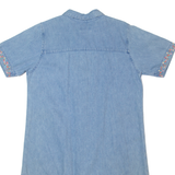 CHRISTOPHER & BANKS Oversized Womens Shirt Dress Blue Denim 90s Midi M