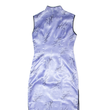 ROSE Eastern Inspired Womens Pencil Dress Purple Floral Sleeveless Long M