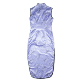 ROSE Eastern Inspired Womens Pencil Dress Purple Floral Sleeveless Long M