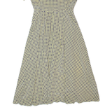 TALBOTS Womens A-Line Dress Cream 90s Spotted Short Sleeve Long S