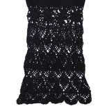 Womens Bodycon Dress Black Crochet Sleeveless Short S
