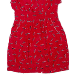 UTTAM LONDON Shoe Design Girls Pencil Dress Red 90s Knee Length L