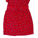 UTTAM LONDON Shoe Design Girls Pencil Dress Red 90s Knee Length L