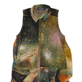 EVIL TWIN Galaxy Design Womens Shirt Dress Black Sleeveless Knee Length M