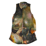 EVIL TWIN Galaxy Design Womens Shirt Dress Black Sleeveless Knee Length M