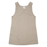 CLASSROOM Oversized Womens Dungaree Dress Beige 90s Sleeveless Short M