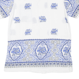 Mens Shirt Blue Crazy Pattern L