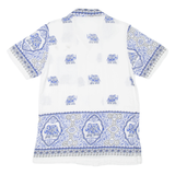 Mens Shirt Blue Crazy Pattern L