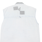 GET NAME USED Mens Denim Shirt Blue Check Sleeveless L