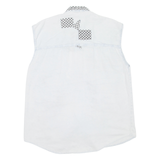 GET NAME USED Mens Denim Shirt Blue Check Sleeveless L
