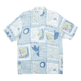 C.C.CONCORD Mens Shirt Blue Crazy Pattern L