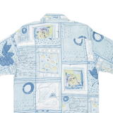 C.C.CONCORD Mens Shirt Blue Crazy Pattern L