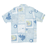 C.C.CONCORD Mens Shirt Blue Crazy Pattern L