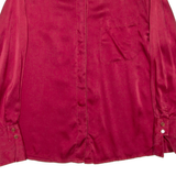 ELISABETH BONARD Womens Formal Shirt Maroon Long Sleeve M