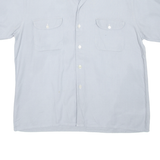 DELU Mens Plain Shirt Blue L