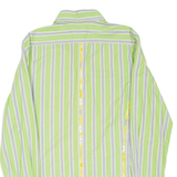 GUESS Mens Shirt Green Striped Long Sleeve XL