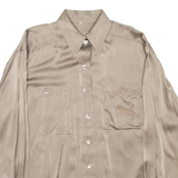 PANTHERE Mens Plain Shirt Brown Long Sleeve XL