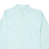Mens Shirt Blue Check Long Sleeve L