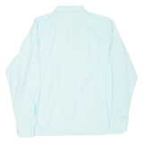Mens Shirt Blue Check Long Sleeve L