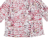 AZ MODELL Mens Shirt Red Crazy Pattern XL