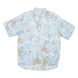 THE GREAT MANHATTAN CLUB Mens Shirt Blue Viscose Crazy Pattern S