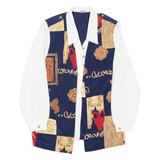 SIXTHSENSE Womens Shirt Blue Crazy Pattern Long Sleeve UK 16