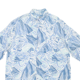 Mens Shirt Blue Viscose Crazy Pattern L
