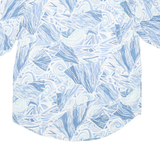 Mens Shirt Blue Viscose Crazy Pattern L