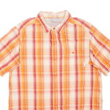 Mens Shirt Orange Check Long Sleeve XL
