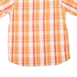 Mens Shirt Orange Check Long Sleeve XL