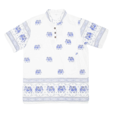Elephant Print Mens Shirt White XL
