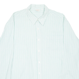 LORD GEORGE Mens Shirt Green Striped Long Sleeve 2XL