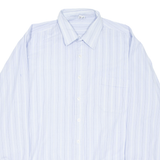 Mens Shirt Blue Striped Long Sleeve L