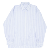 Mens Shirt Blue Striped Long Sleeve L
