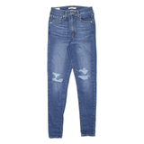 LEVI'S Mile High BIG E Distressed Womens Jeans Blue Slim Skinny W28 L30