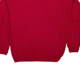 CHAPS RALPH LAUREN Mens Patterned Jumper Red Herringbone Chunky Knit L