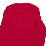 TOMMY HILFIGER Mens Jumper Red V-Neck Tight Knit M