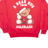 PM A Bear Hug From Colorado Womens Sweatshirt Red USA L