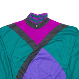 SEASON TICKET Colourblock Womens Sweatshirt Green Collared XL