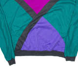 SEASON TICKET Colourblock Womens Sweatshirt Green Collared XL