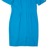 LESLIE FAY Womens Sheath Dress Blue Short Sleeve Midi M