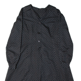 Womens A-Line Dress Black Spotted Long Sleeve Midi M