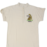 JAMBO Womens Shirt Dress Cream Short Sleeve Midi M