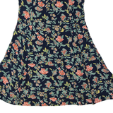 Womens Day Dress Blue Floral Sleeveless Knee Length L