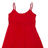 CHOPIN Floaty Womens Mini Dress Red Viscose Sleeveless Knee Length M