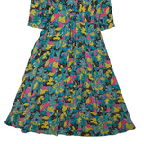 LINDA AYRE Womens A-Line Dress Blue Paisley Long Sleeve Midi S