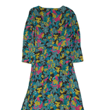 LINDA AYRE Womens A-Line Dress Blue Paisley Long Sleeve Midi S