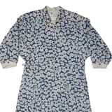 PETER HAHM Womens A-Line Dress Blue Wool Floral Midi UK 20