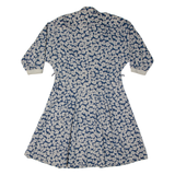 PETER HAHM Womens A-Line Dress Blue Wool Floral Midi UK 20