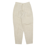 STEFANEL Striped Womens Trousers Beige Relaxed Tapered 90s W26 L28